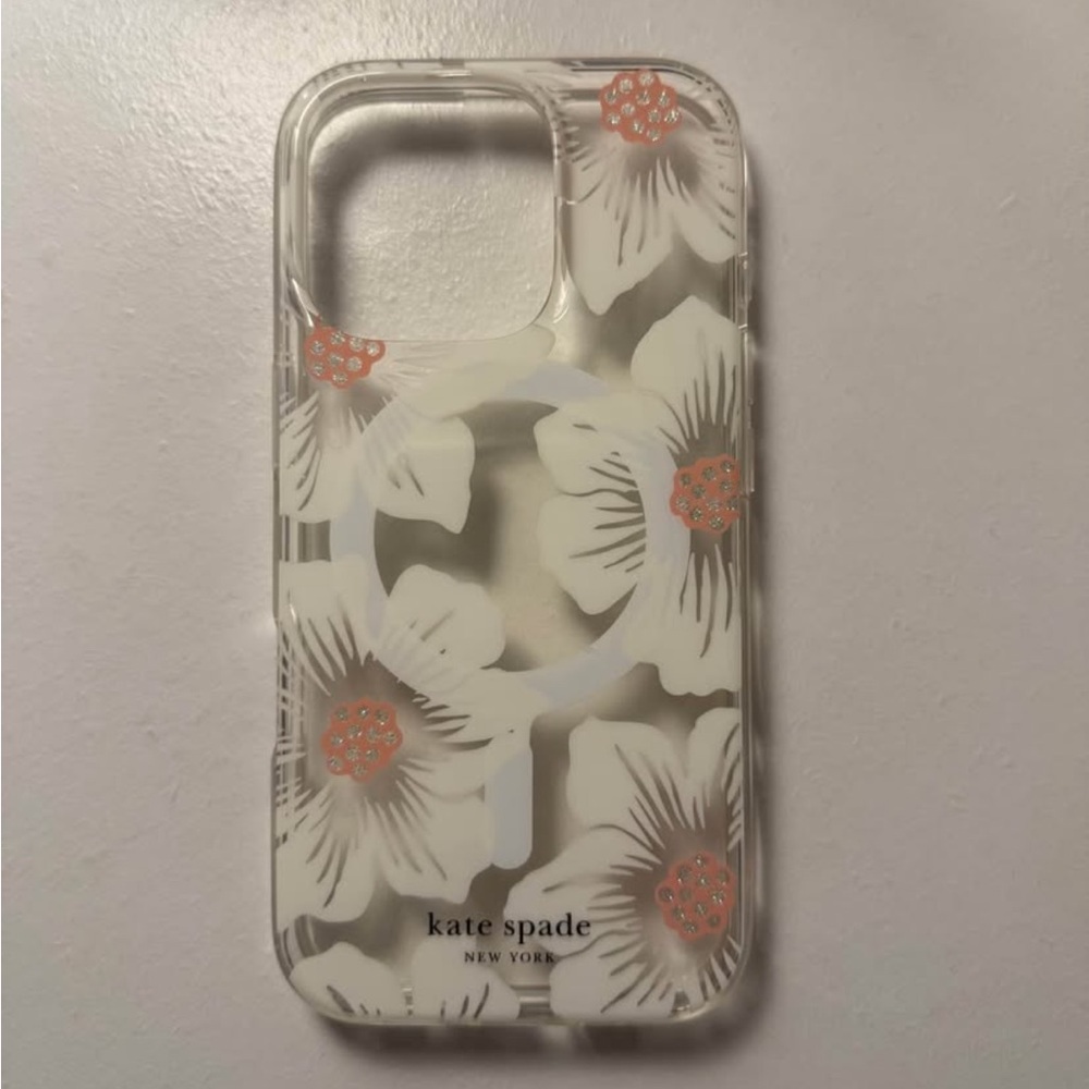 Kate Spade Clear Floral IPhone 16 pro Case
